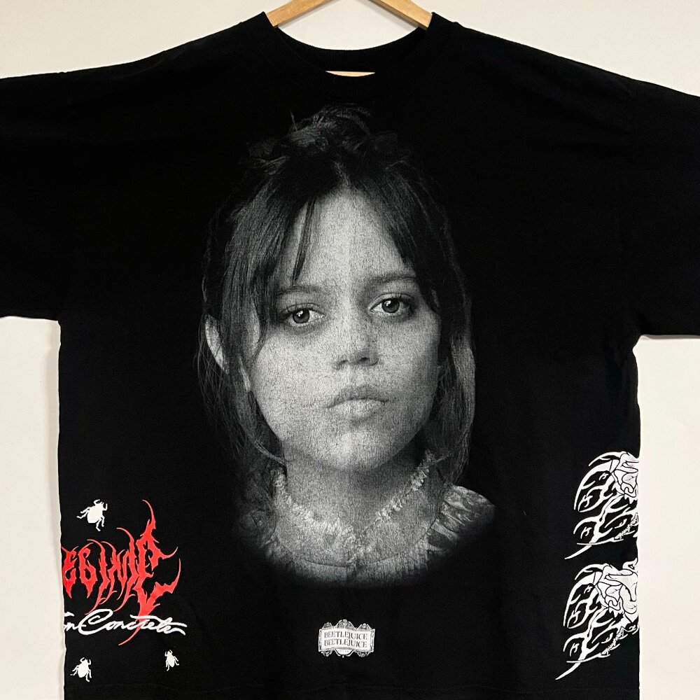 NWOT Civil Regime - X Beetlejuice "Astrid Deetz"Oversized Black Shirt